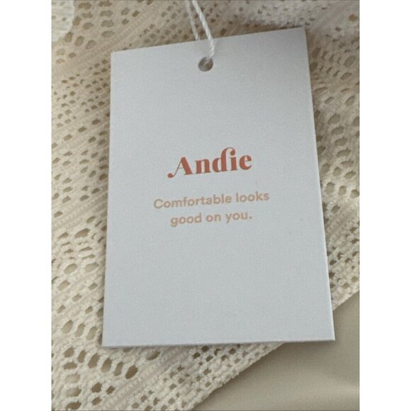 Andie Women's S The Hydra Swim Top Crochet Vanilla Ruffle NWT 9571 - Picture 9 of 15